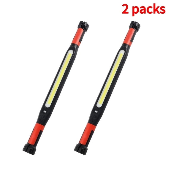 Pack of 2 Magnetic Under Hood COB LED Work Light Rechargeable Auto Inspection Lamp with Magnets Clips 4 Lighting Modes for Car Engine Repair
