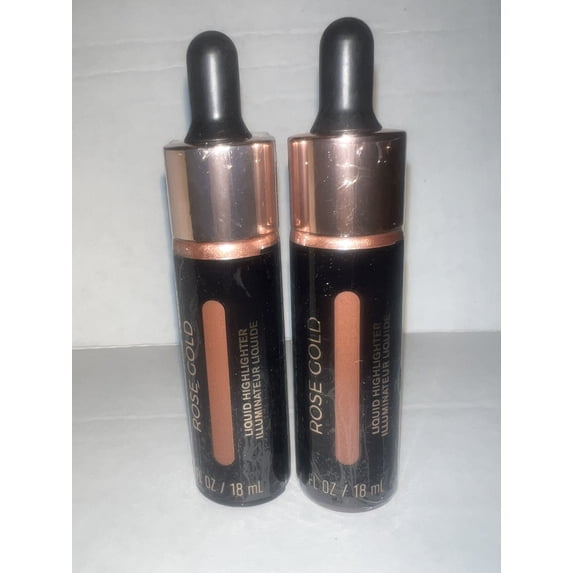 Pack of 2 Makeup Revolution Beauty Liquid Highlighter ROSE GOLD