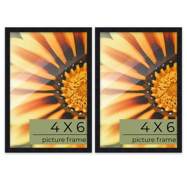 Pack of 2 Matte Black 4x6 Picture Frames | Solid Wood | UV-Resistant Acrylic | Easy Gallery Wall