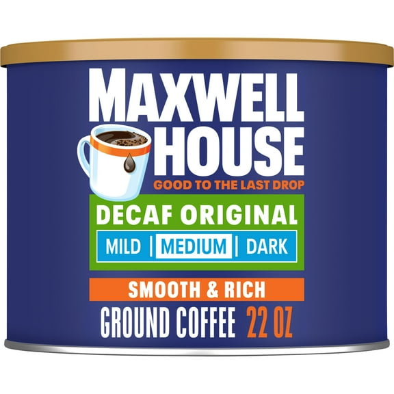 Pack of 2 - Maxwell House Decaf Original Medium Roast Ground Coffee (22 Oz Canister)