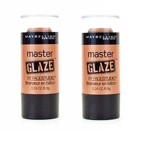 Pack of 2 Maybelline New York Master Glaze Bronzer Stick, Glistening Amber 230