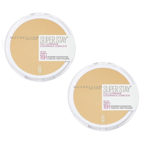 Pack of 2 Maybelline New York Superstay Full Coverage Powder Foundation, Golden Caramel 332