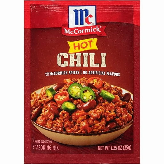 Pack of 2 McCormick Hot Chili Seasoning Mix, 1.25 oz