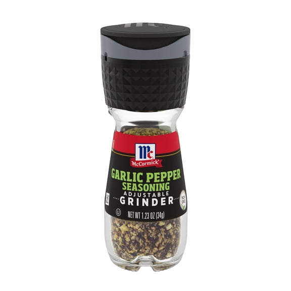 Pack of 2 - Mccormick Garlic Pepper Seasoning Grinder, 1.23 Oz