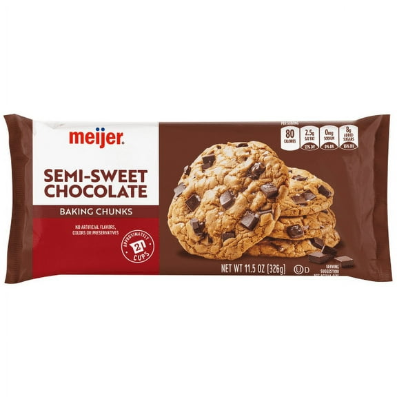 Pack of 2 Meijer Semi-Sweet Chocolate Chunks, 11.5 oz