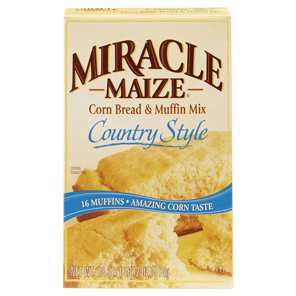 Pack of 2 Miracle Maize Country Style Corn Bread & Muffin Mix, 18 oz