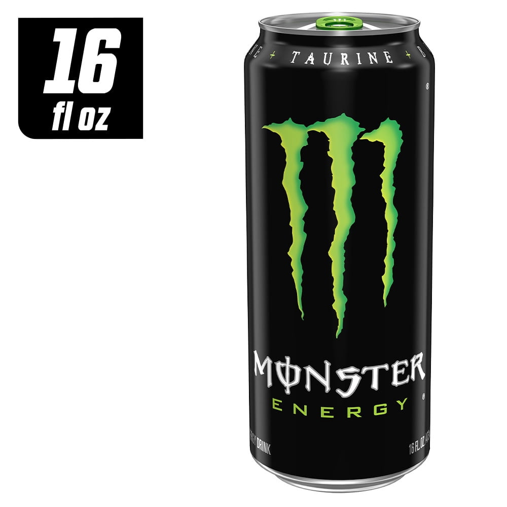 Pack of 2 Monster Energy Original Energy Drink Can, 16 fl oz (Package May Vary)