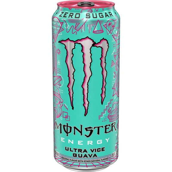 Monster Energy Ultra Vice Guava Energy Drink - 16 fl oz Can - Pack of 2