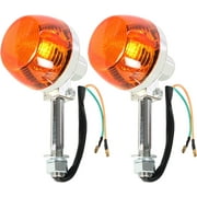 Pack of 2 Motorcycle Turn Signal Lights - Front Rear Blinker Indicator Light Amber Replacement for Honda C70 CT70 CT90 XL100 CB350