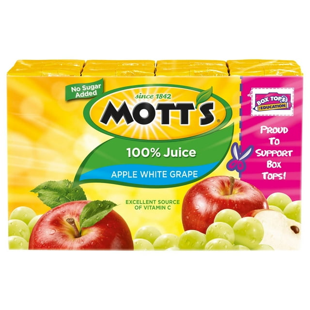 Pack of 2 - Motts 100% Juice, Apple White Grape, 6.75 Oz