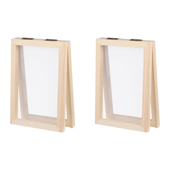 Pack of 2 Multifunctional Paper Making Mold Screen Papermaking Frame for Handmade Craft Projects and Creative Gift