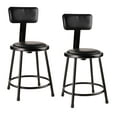 thumbnail image 1 of (Pack of 2) NPS® 18" Heavy Duty Vinyl Padded Steel Stool With Backrest, Black, 1 of 3