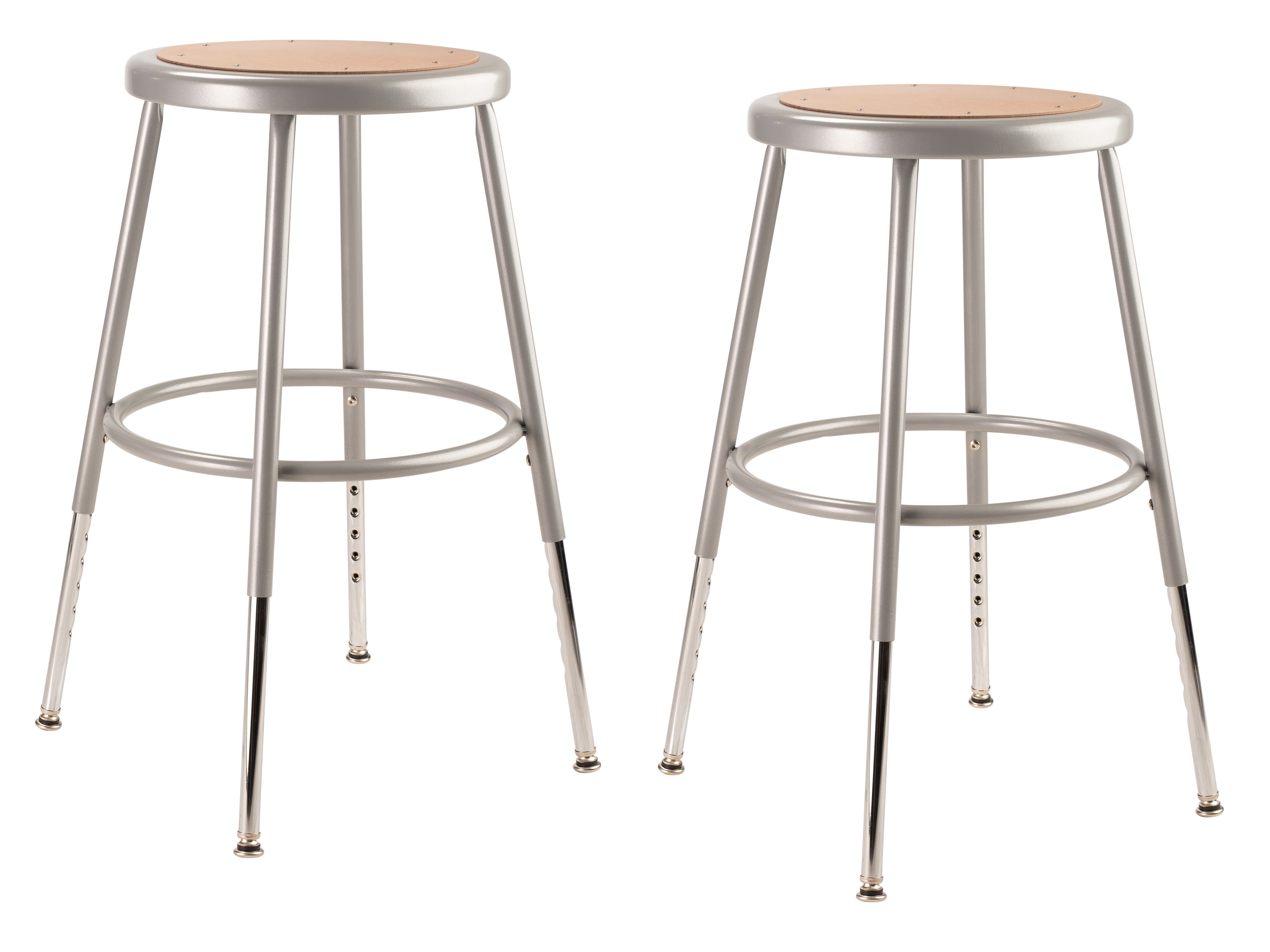 Adjustable Gray Steel Saddle-Style Laboratory Stool 19"-26.5"