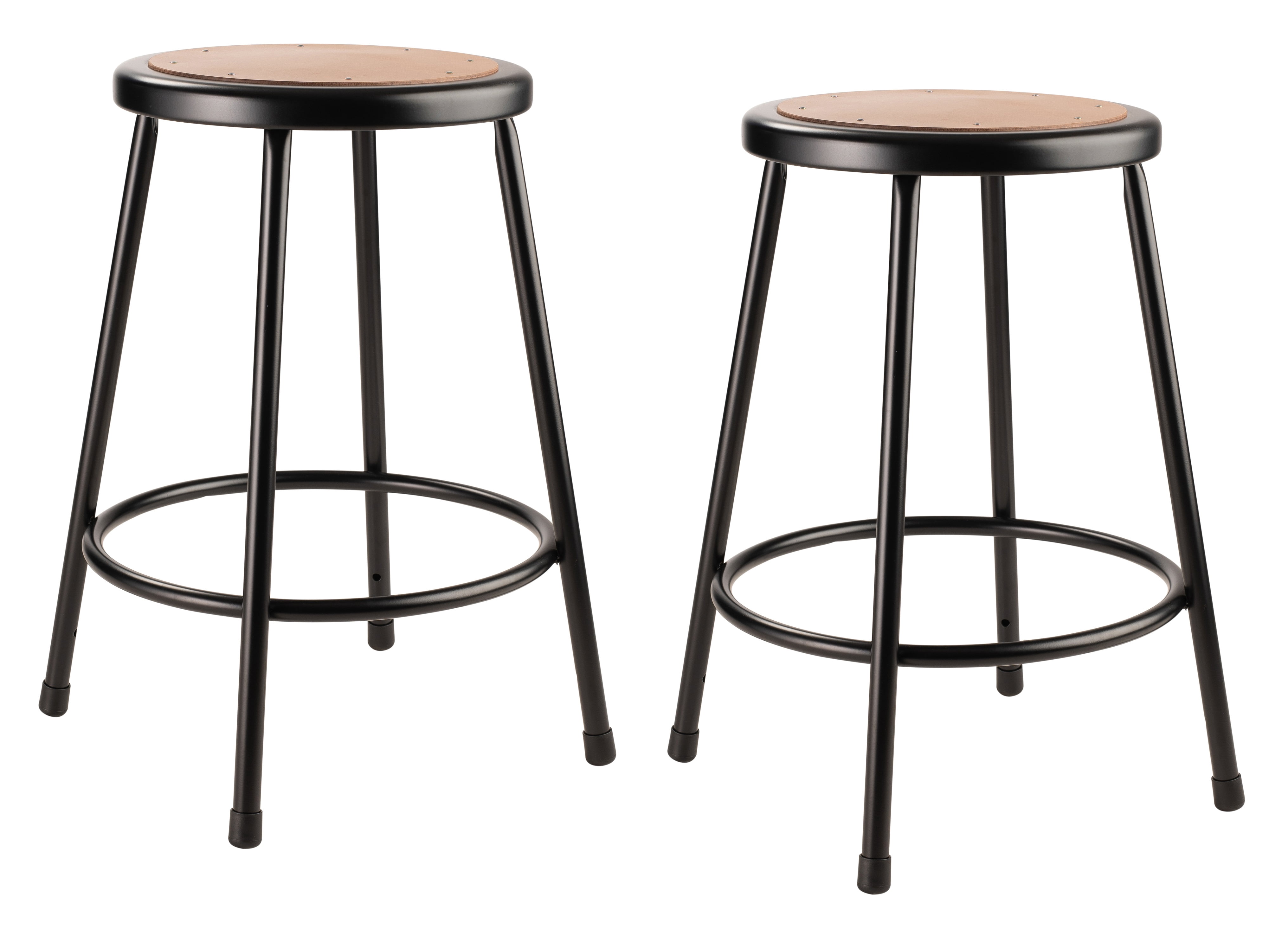(Pack of 2) NPS 24" Heavy Duty Steel Stool, Black