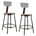 thumbnail image 1 of (Pack of 2) NPS 24" Heavy Duty Steel Stool With Backrest, Black, 1 of 3