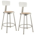 thumbnail image 1 of (Pack of 2) NPS 24" Heavy Duty Steel Stool With Backrest, Grey, 1 of 3