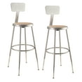 thumbnail image 1 of (Pack of 2) NPS 25 -33" Height Adjustable Heavy Duty Steel Stool With Backrest, Grey, 1 of 3