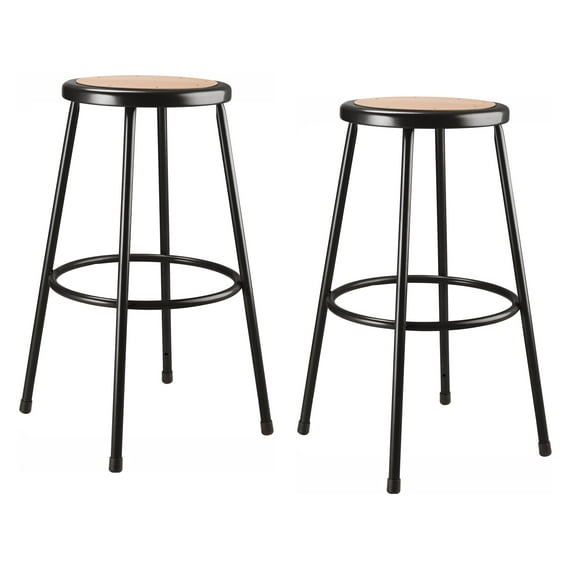 (Pack of 2) NPS 30" Heavy Duty Steel Stool, Black