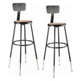thumbnail image 1 of (Pack of 2) NPS 32 -39" Height Adjustable Heavy Duty Steel Stool With Backrest, Black, 1 of 3