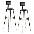 thumbnail image 1 of (Pack of 2) NPS 32 -39" Height Adjustable Heavy Duty Vinyl Padded Steel Stool With Backrest, Black, 1 of 2