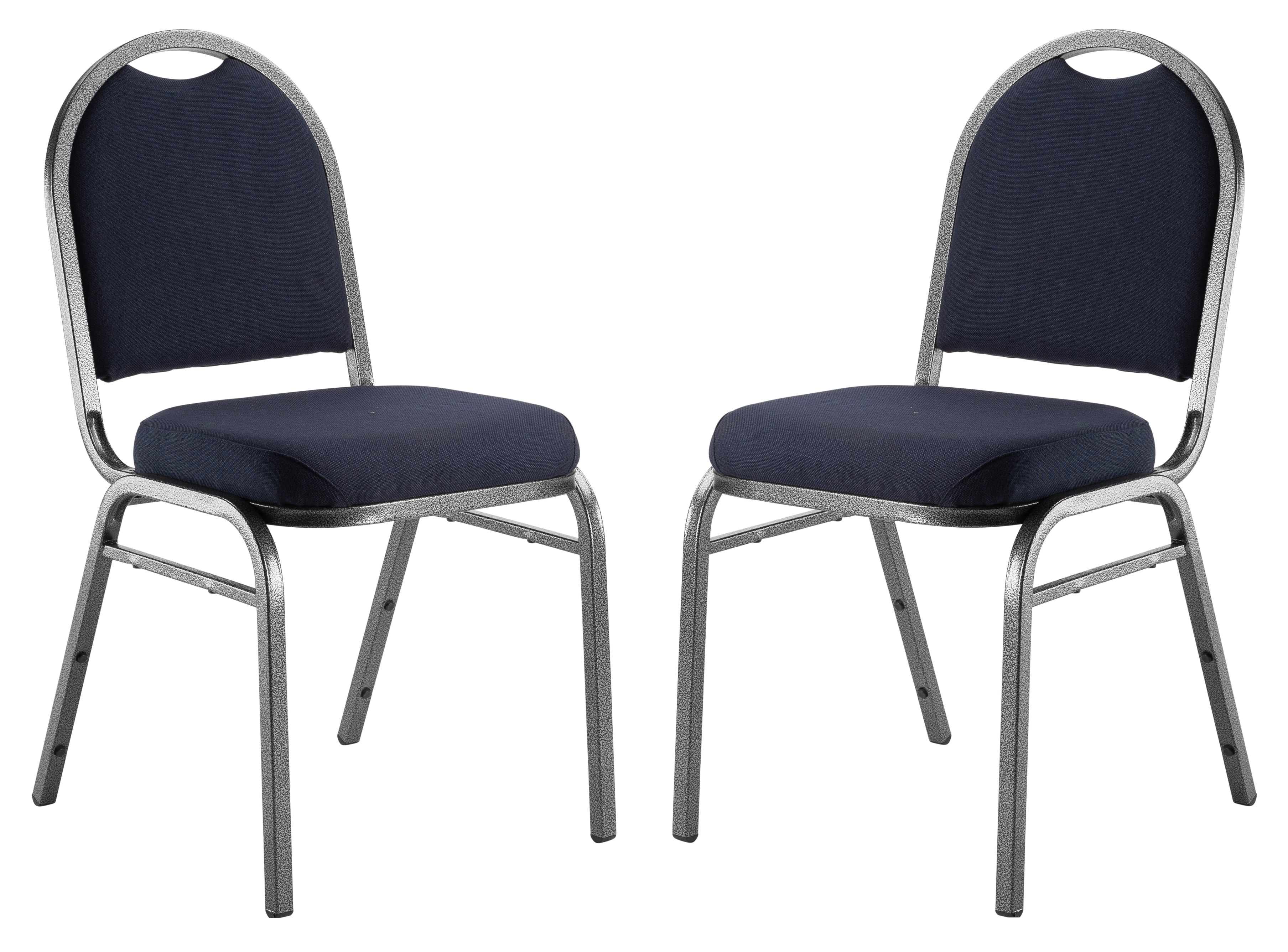 Silvervein Frame Midnight Blue Fabric Stackable Banquet Chair