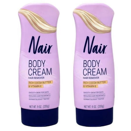 Pack of 2 Nair Hair Remover Lotion, Cocoa Butter, 9 oz packaging may vary