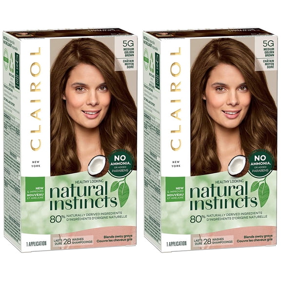 Pack of (2) Natural Instincts Clairol Non-Permanent Hair Color - 5G Medium Golden Brown - 1 Kit