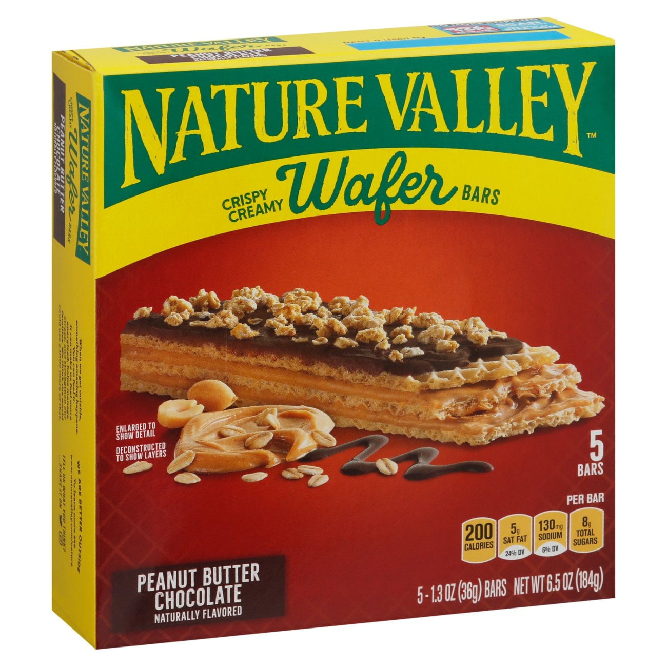 Pack of 2 Nature Valley Peanut Butter Chocolate Crispy Creamy Wafer Bars, 5 ct (Package May Vary)