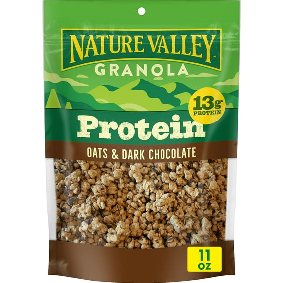 Pack of 2 - Nature Valley Protein Granola, Oats And Dark Chocolate, Resealable Bag, 11 Oz Packaging May Vary