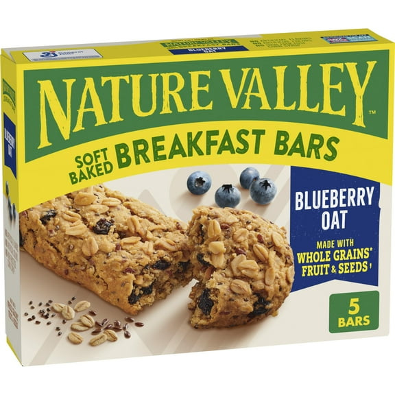 Pack of 2 - Nature Valley Soft Baked Breakfast Bars, Blueberry Oat, Morning Snacks, 5 Count, 8.85 Oz