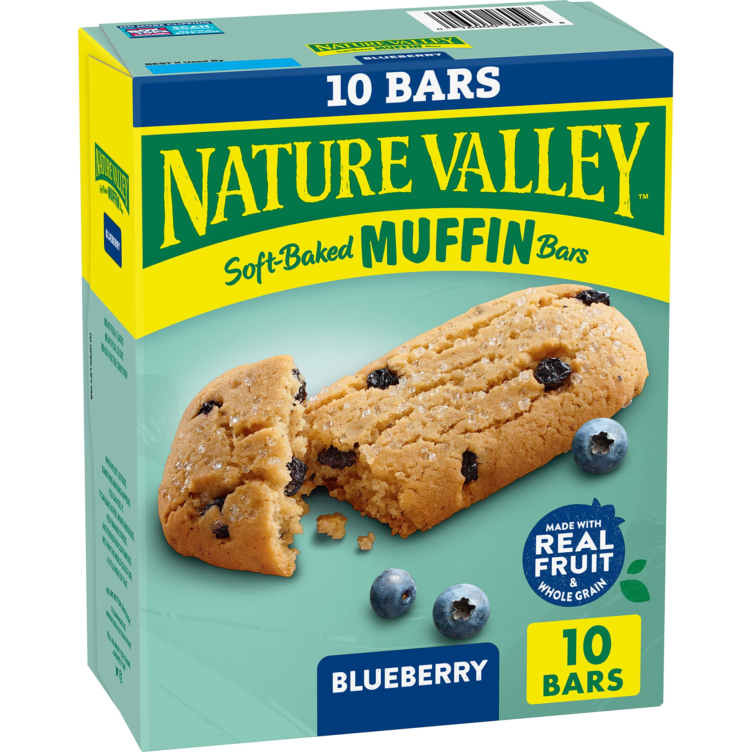 Pack of 2 - Nature Valley Soft-Baked Muffin Bars, Blueberry, Snack Bars, 10 Bars, 12.4 Oz
