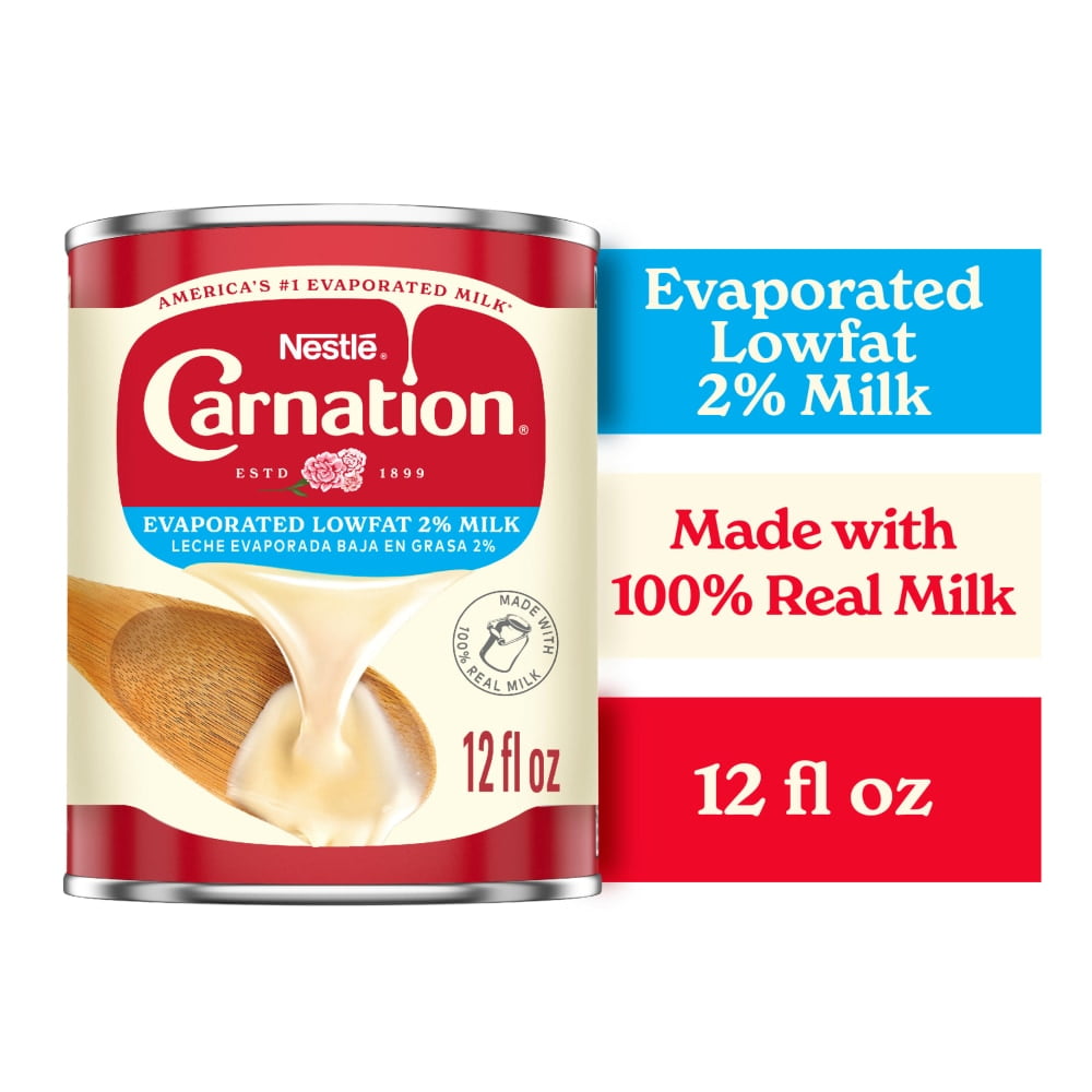 Pack of 2 Nestle Carnation Lowfat Evaporated Milk Vitamins A and D Added, 12 oz (packaging may vary)