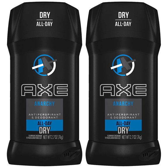 Pack of 2 New Axe Dry Anti-Perspirant Invisible Solid, Anarchy 2.70 oz