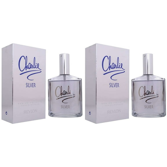 Pack of 2 New Charlie Silver by Revlon for WomenEau De Toilette Spray, 3.4 Ounce