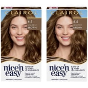Pack of 2 New Clairol Nicen Easy Permanent Hair Color, 6.5 Lightest Brown