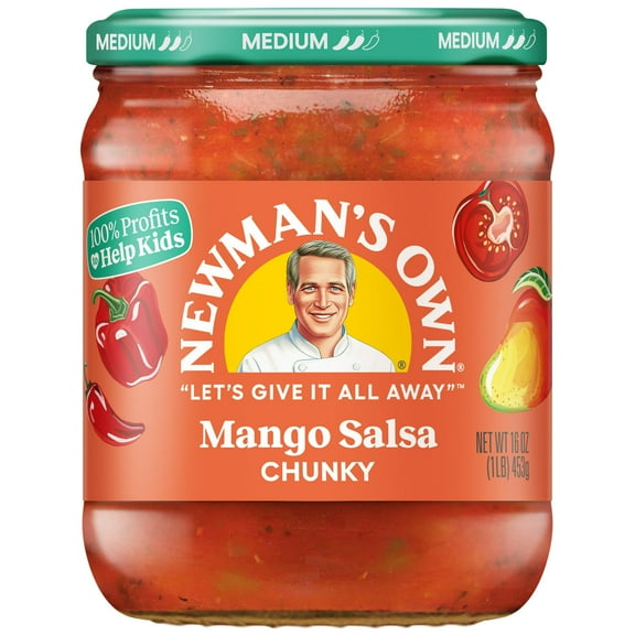Pack of 2 Newman's Own: Mango Salsa, Medium Chunky, 16 oz Glass Jar