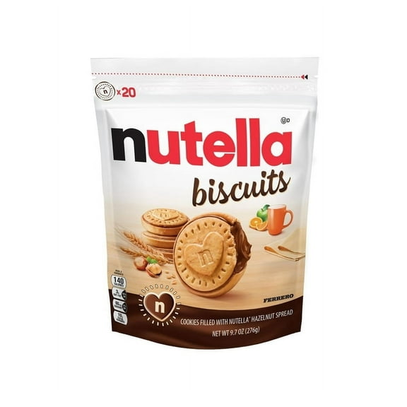 Pack of 2 Nutella Biscuits, Hazelnut Spread With Cocoa, Sandwich Cookies, 20-Count Bag