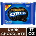 thumbnail image 1 of Pack of 2 OREO Dark Chocolate Creme Chocolate Sandwich Cookies Family Size, 17 oz (Package May Vary), 1 of 1