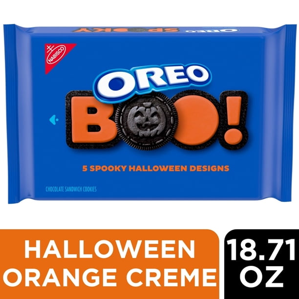 Pack of 2 OREO Orange Creme Chocolate Sandwich Cookies Halloween ...