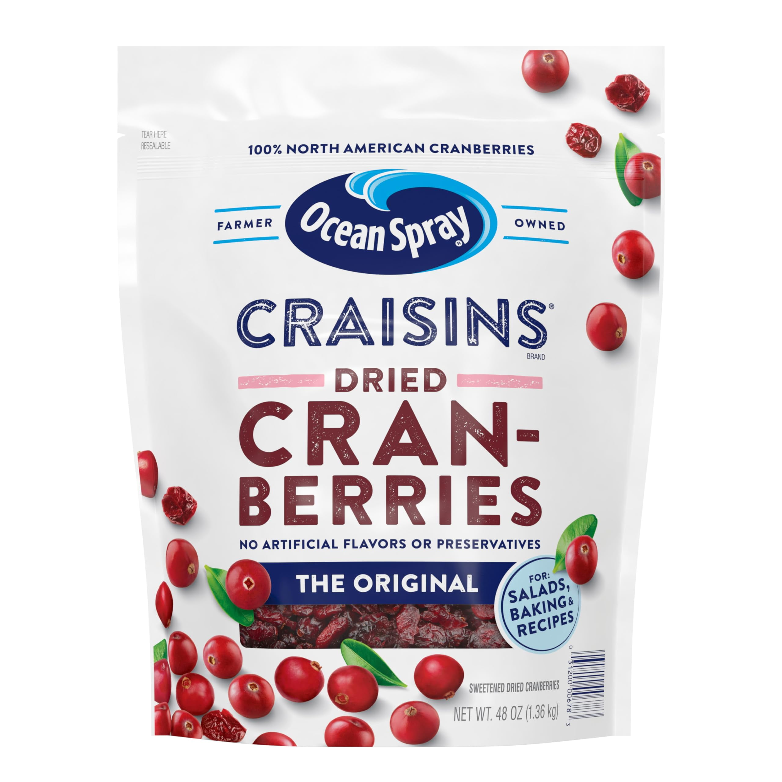 Pack of 2 - Ocean Spray Craisins Dried Cranberries, Original, 48 Ounce