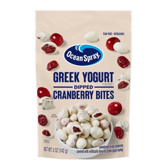 Pack of 2 Ocean Spray Greek Yogurt Dried Cranberry Bites, 5 oz (Package May Vary)