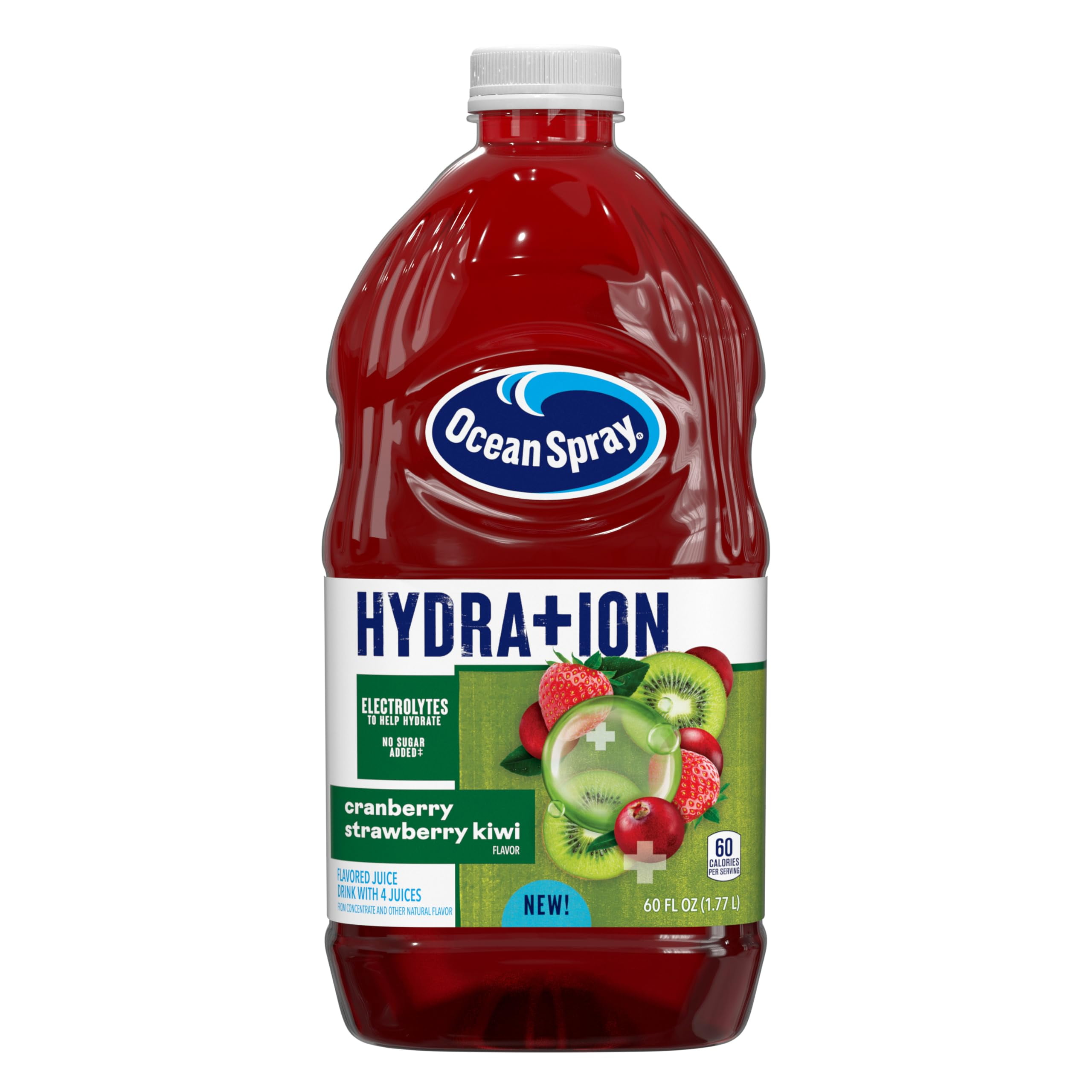 Pack of 2 - Ocean Spray Hydration Cranberry Strawberry Kiwi Juice Drink, Hydration Support Beverage With Electrolytes, 60 Fl Oz Bottle