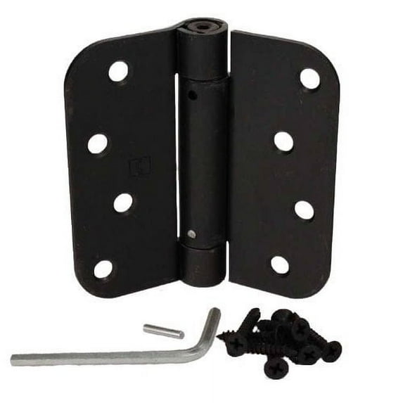 (Pack of 2) Oil-rubbed Bronze 4 X 4 with 5/8 Radius Spring Door Hinges