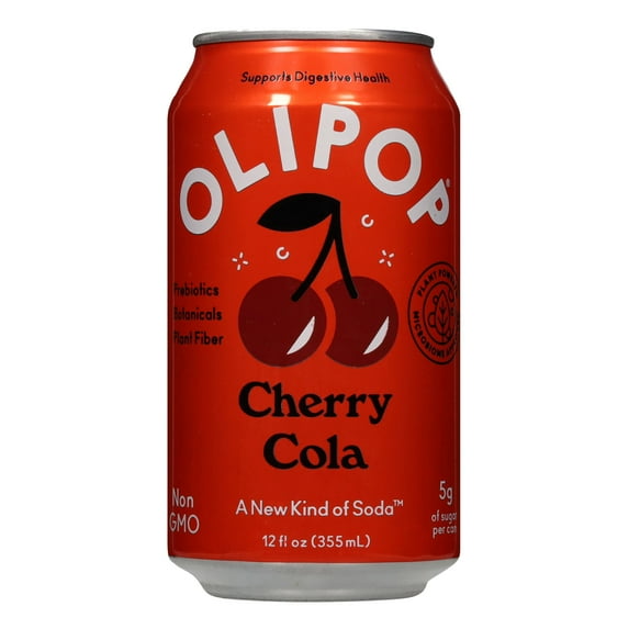 Pack of 2 Olipop Prebiotic Soda - Cherry Cola, 12 oz (Package May Vary)