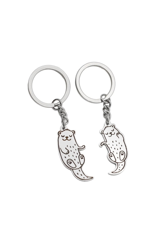 Pack of 2 Otters Souvenir Keychain Fashion Holder Multifunctional Accessories Holder Suitable for Keys Bag
