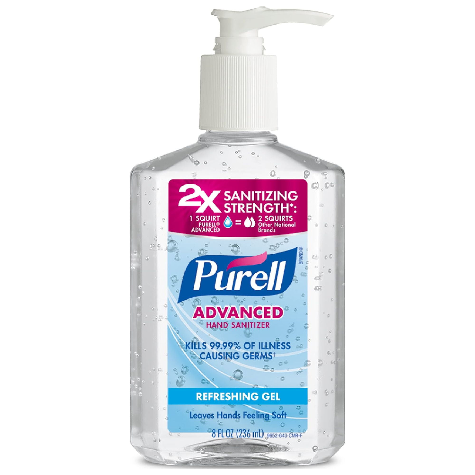 Pack of 2 PURELL Advanced Hand Sanitizer Refreshing Gel 8 Oz Pump