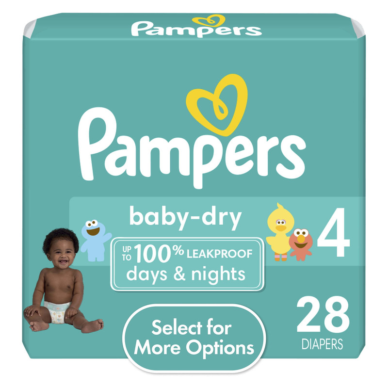 Pampers Baby Dry Diapers, Size 4, 28 Count