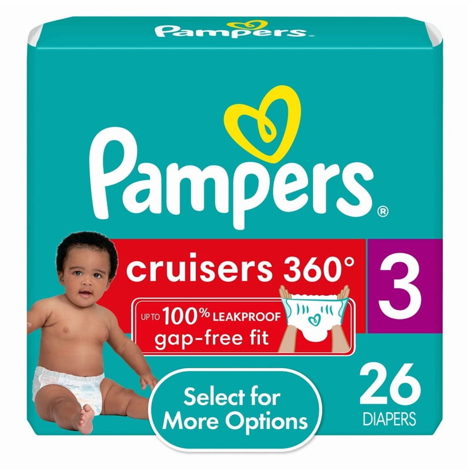 Pack of 2 Pampers Cruisers 360 Diapers Size 3, 26 Count