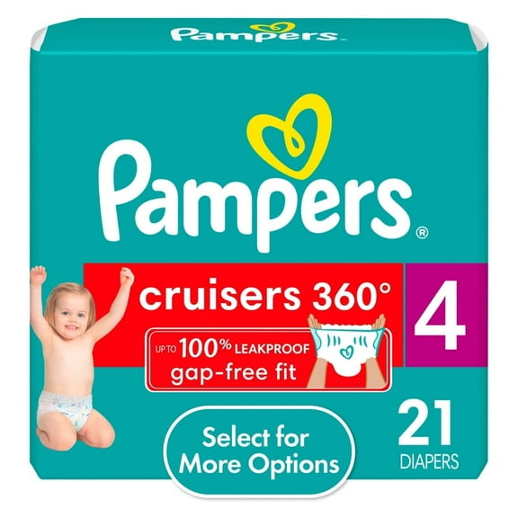 Pack of 2 Pampers Cruisers 360 Diapers Size 4, 21 Count