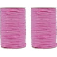 thumbnail image 1 of Pack of 2 Pearlized Raffia Ribbon Rolls 200 Yards for Kraft Packaging and Decoration (Baby Pink), 1 of 4